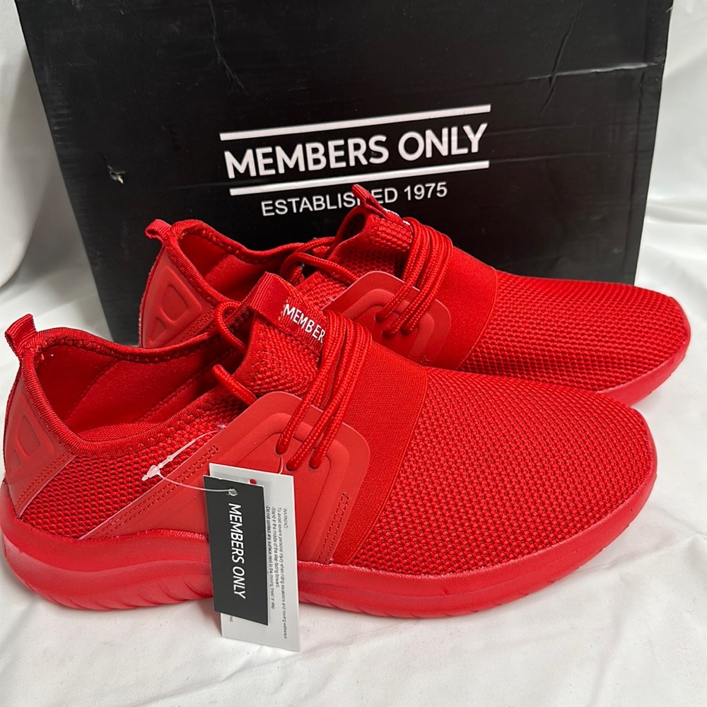 Members Only ACE Men’s Knit Sneakers Shoes Red Size 10
